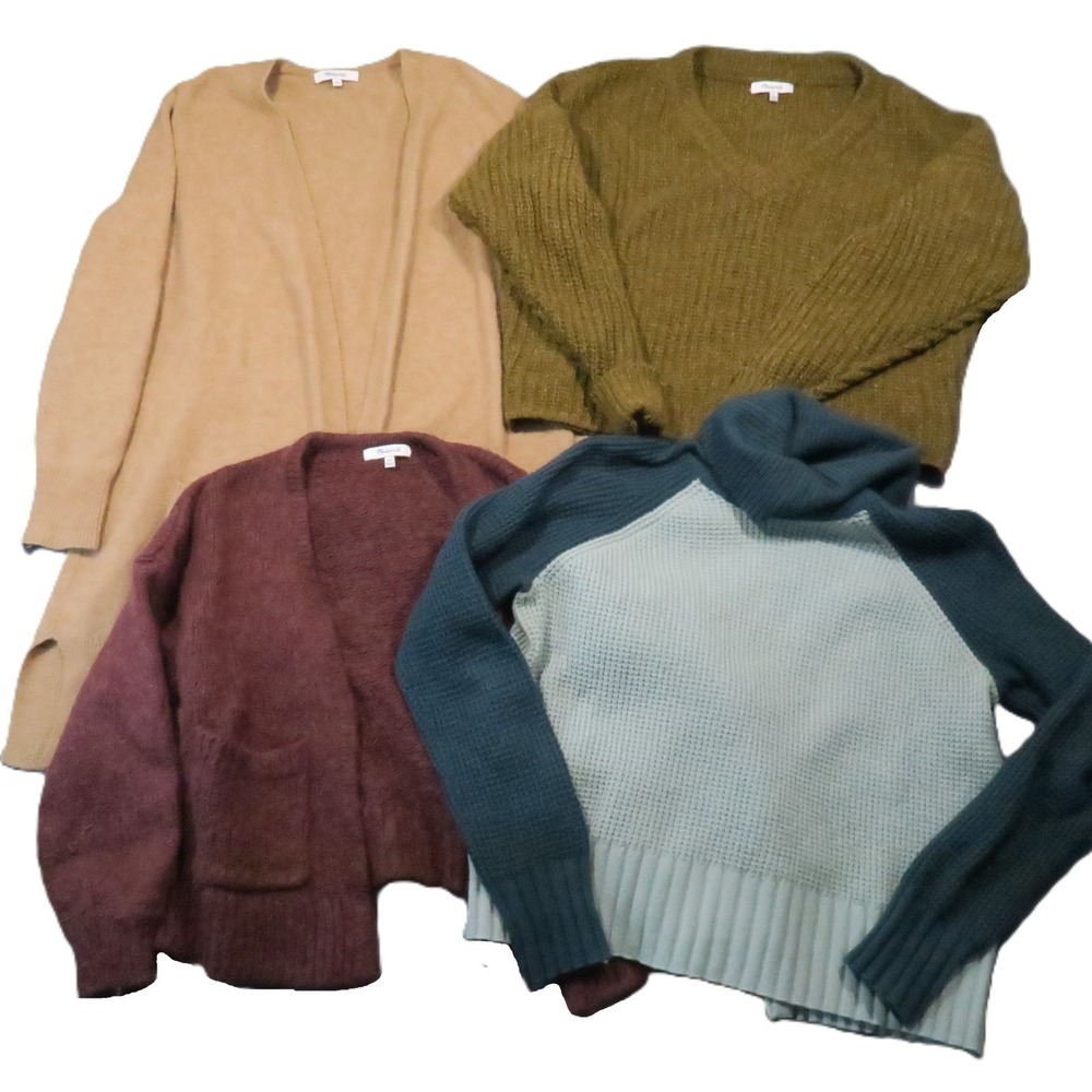 Madewell Lot of 4 Sweaters Wool Blend Long Sleeve Preppy Cabincore Cozy Hygge